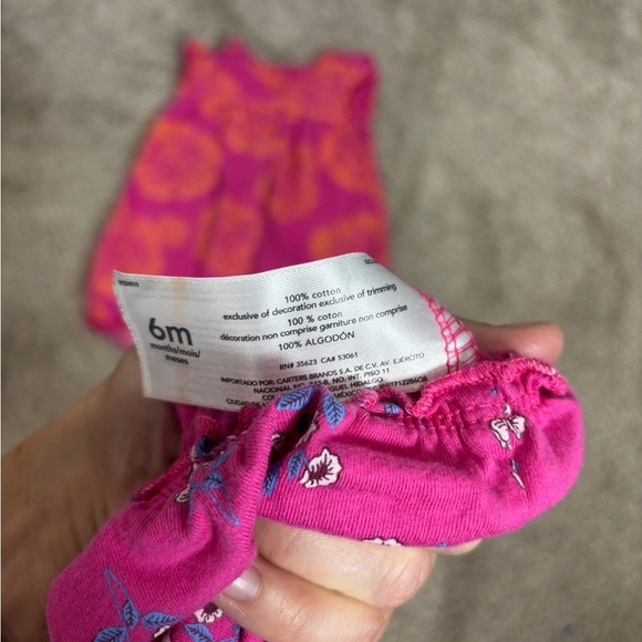 Lot of 6 months Carter’s baby girl summer rompers bubbles floral summer beachy - Picture 6 of 6